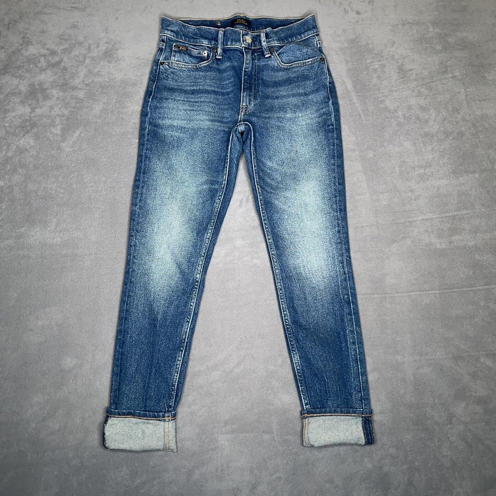 Polo Ralph Lauren Skinny Mid Rise Stretch Jeans Blue Medium Wash Women 28 Preppy
